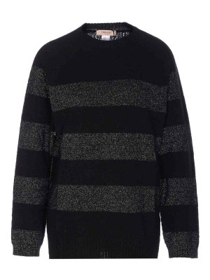 TWINSET: Suéteres con cuello pico - Suéter Cuello Redondo - Negro