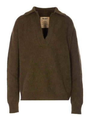 UMA WANG: polo shirts - Army Green Raccoon Polo