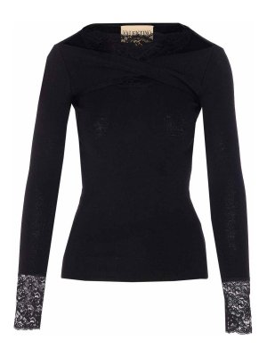 VALENTINO GARAVANI: Suéteres con cuello pico - Suéter Cuello Redondo - Negro