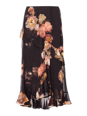 ZIMMERMANN: knee length dresses - Russet Flora Hypnotic Midi Dress