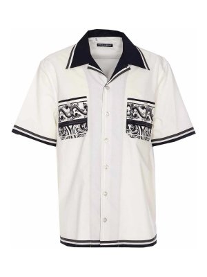 DOLCE & GABBANA: shirts - Maiolica Print Bowling Shirt
