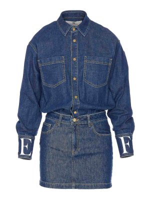 ELISABETTA FRANCHI: Robes courtes - Robe Courte - Bleu