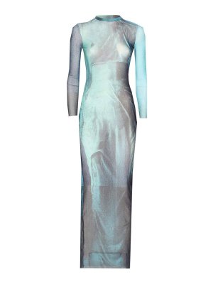 JEAN PAUL GAULTIER: crew necks - Mesh Long Dress