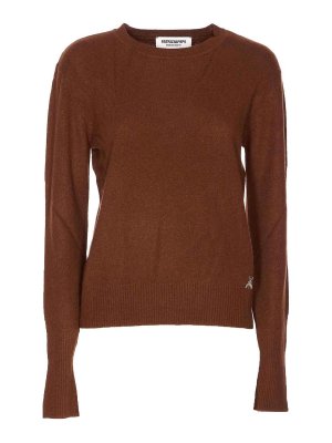 PATRIZIA PEPE: crew necks - Brown Logo Sweater