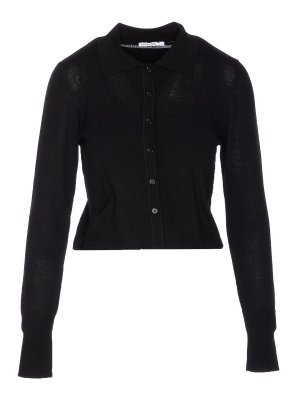 PATRIZIA PEPE: cardigans - Wool Sweater With Buttons And Internal Top