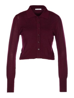 PATRIZIA PEPE: cardigans - Wool Sweater With Buttons And Internal Top