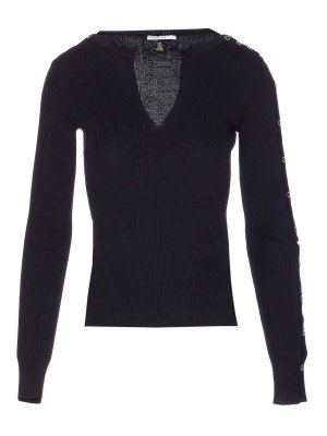 PATRIZIA PEPE: crew necks - Black Long Sleeves Top