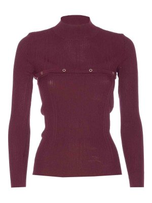 PATRIZIA PEPE: Turtlenecks & Polo necks - Bordeaux Long Sleeves Top