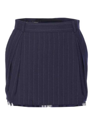 Pinko: mini skirts - Blue Hamburger Striped Skirt