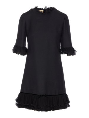 VALENTINO GARAVANI: pantaloni shorts - Abito in crêpe couture tinta unita