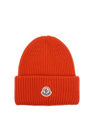 MONCLER: hats & caps - Orange Logo Hat