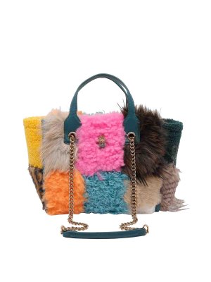 KURT GEIGER: totes bags - Hoxton Faux Fur Handbag