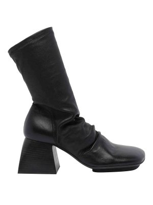 UMA WANG: boots - Black Stretch Short Boots