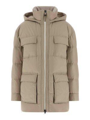 BRUNELLO CUCINELLI: padded jackets - Knitted Neck Down Jacket
