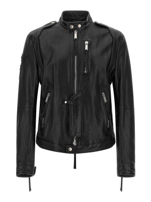 DSQUARED2: Vestes en cuir - Blouson En Cuir - Noir