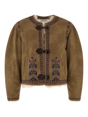 Isabel Marant Etoile: Strickpullover mit Rundhalsausschnitt - Rundhalspullover - Beige