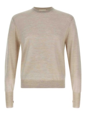 MA'RY'YA: Suéteres con cuello pico - Suéter Cuello Redondo - Beis