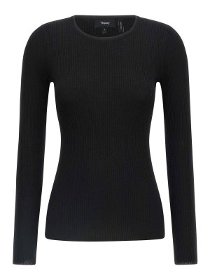 Theory: Suéteres con cuello pico - Suéter Cuello Redondo - Negro
