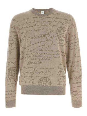 BERLUTI: Suéteres con cuello pico - Suéter Cuello Redondo - Beis