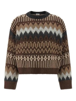 BRUNELLO CUCINELLI: crew necks - Sequin And Cashmere Sweater