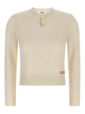 CHLOE': crew necks - Jacquard Logo Sweater