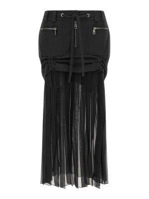 DOLCE & GABBANA: Knee length skirts & Midi - Twill And Chiffon Skirt