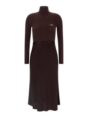 ELISABETTA FRANCHI: Jeans acampanados - Jeans Acampanados - Rojo Oscuro