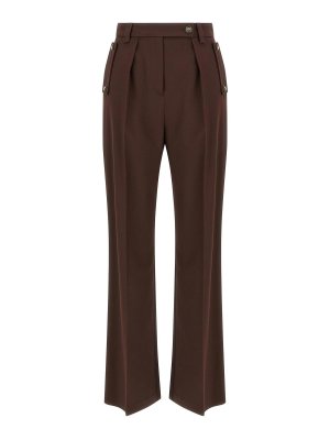 ELISABETTA FRANCHI: Pantalones casual - Pantalón Casual - Marrón