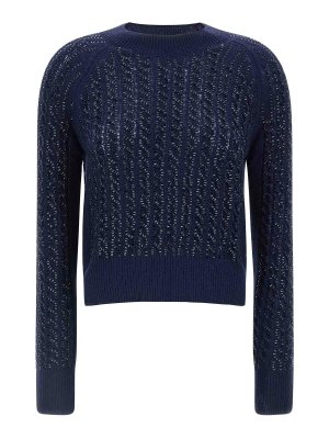 ERMANNO SCERVINO: crew necks - Baguette Studded Sweater