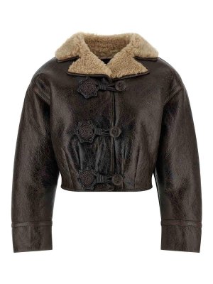 ETRO: leather jacket - Wool Insert Sheepskin Jacket