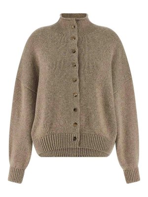KHAITE: Cardigans - Cardigan - Beige