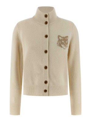 MAISON KITSUNÉ: Cardigans - Cardigan - Beige