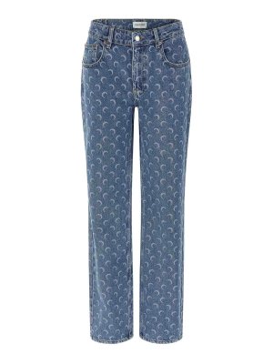 MARINE SERRE: straight leg jeans - Jeans