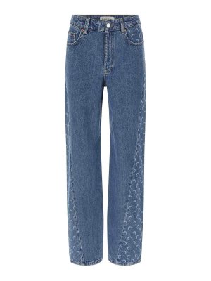 MARINE SERRE: Straight Leg Jeans - Straight Leg Jeans - Hellblau