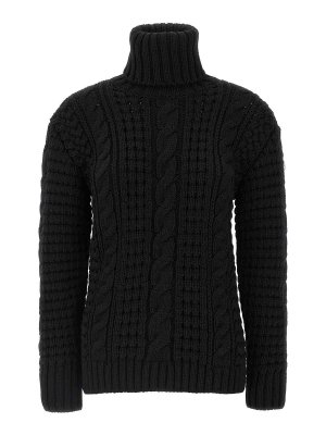 MONCLER: Suéteres con cuello pico - Suéter Cuello Redondo - Negro