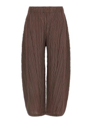PLEATS PLEASE ISSEY MIYAKE: カジュアルトラウザー - カジュアルパンツ - ブラウン