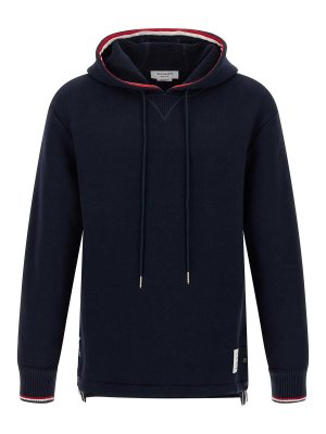 THOM BROWNE: Sweatshirts & Sweaters - Rwb Tape Hoodie