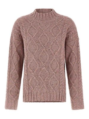 TWINSET: Strickpullover mit Rundhalsausschnitt - Rundhalspullover - Nude