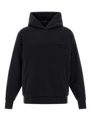 Y-3: Felpe e maglie - Felpa con cappuccio imbottita