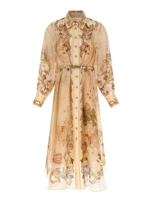 ZIMMERMANN: knee length dresses - Memento Buttoned Midi Dress