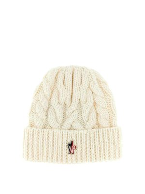 MONCLER: beanies - Braided Wool Beanie