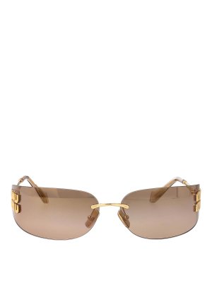 MIU MIU: Sonnenbrillen - Sonnenbrille - Gold