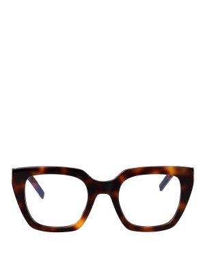 SAINT LAURENT: 眼鏡 - 眼鏡 - ブラウン