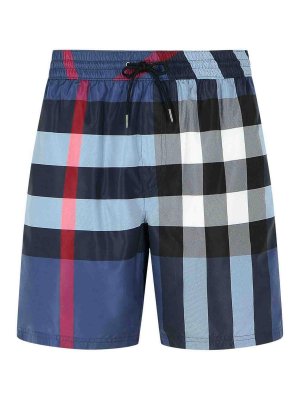 BURBERRY: Costumi piscina e boxer - Costume da bagno in poliestere blu