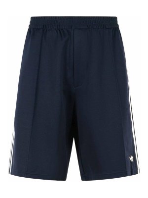 ADIDAS: Trousers Shorts - Navy Cotton Blend Bermuda Shorts