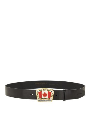 DSQUARED2: belts - Canadian Flag License Plate Belt