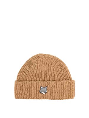 MAISON KITSUNÉ: beanies - Beanie With Fox Patch
