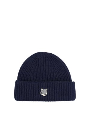 MAISON KITSUNÉ: beanies - Beanie With Fox Patch