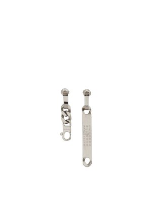 MM6 MAISON MARGIELA: Earrings - Mismatched Chain Earrings