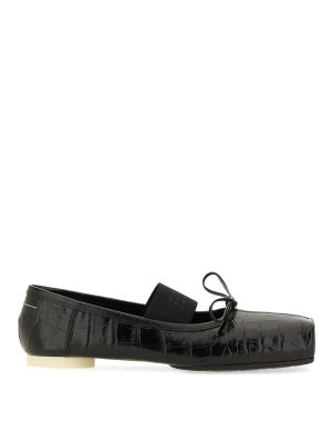 MM6 MAISON MARGIELA: flat shoes - Crocodile-Effect Leather Ballerina
